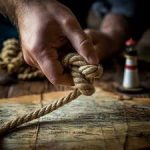 Hands tying a symbolic knot with a glowing aura
