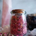 A love spell kit containing saffron and other essential herbs