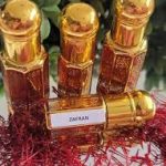 A mystical setting with candles, saffron, and love spell herbs.