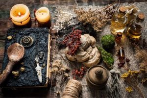 Divorce ritual altar used in African spell casting for emotional peace
