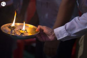 Traditional African spiritual healer performing a love spell ceremony