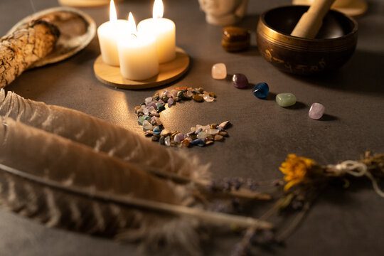 Prof. Eric Galandi performing a love ritual in a sacred spiritual temple.