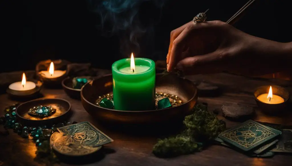 Prof. Eric Galandi casting a lost love spell using moonlight energy