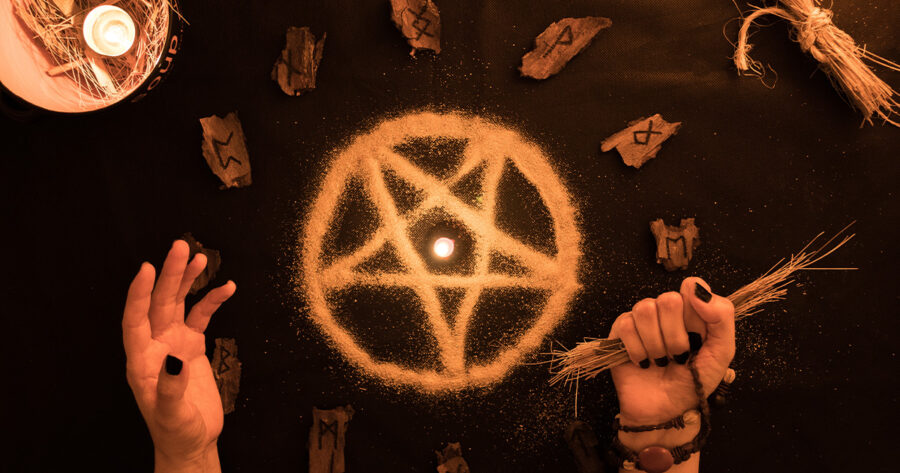 Prof. Eric performing a reversal spell