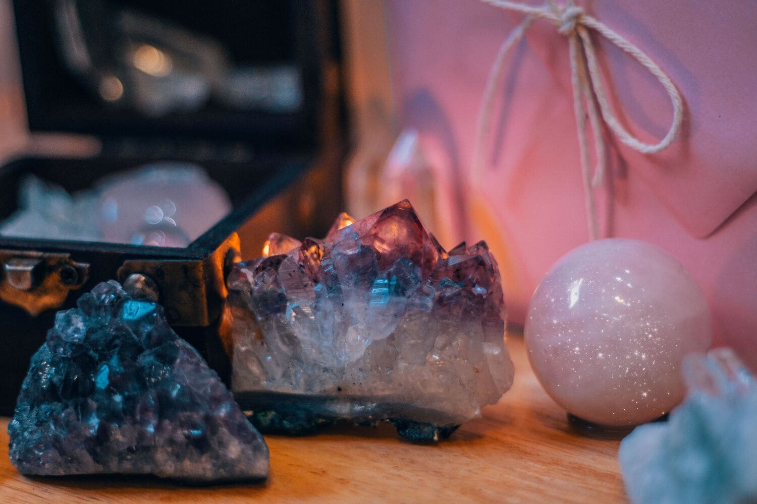 Crystals traditionally linked with love, harmony and emotional wellbeing.